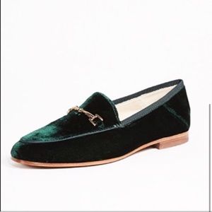 Sam Edelman Green Velvet Loafers